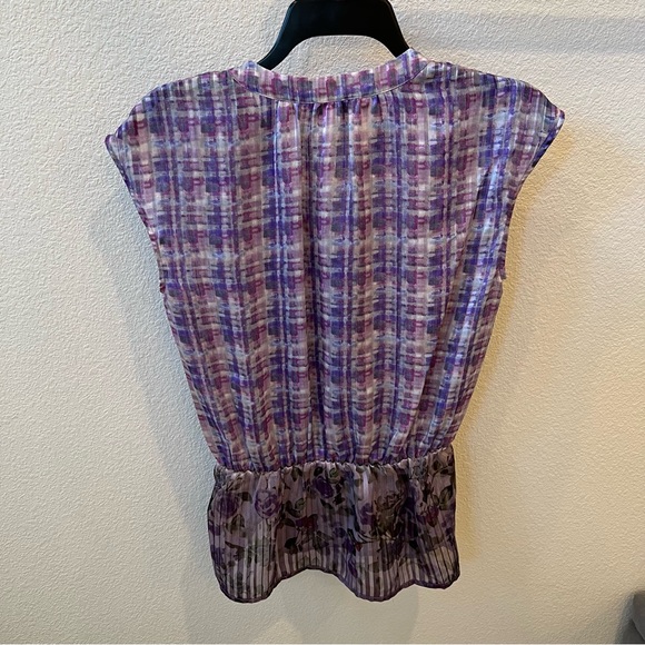 CAbi Purple Two print Peplum Style Blouse - Picture 5 of 9